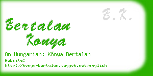 bertalan konya business card
